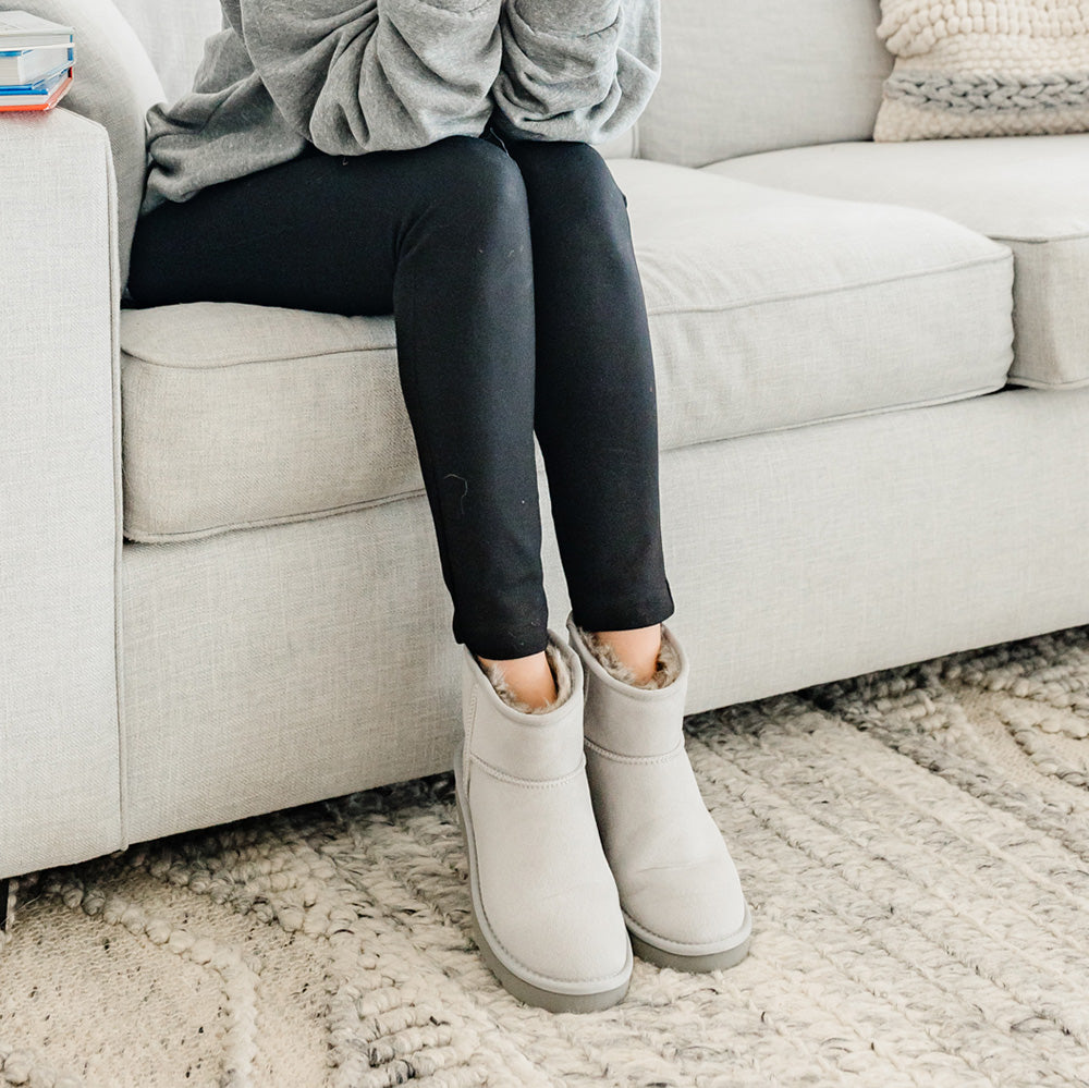 ROVYXEL Faux Fur Lined Mini Boot - Grey - image 7