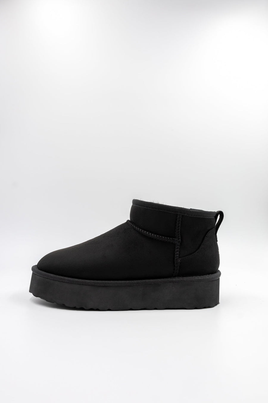 ROVYXEL Faux Fur Lined Ultra Mini Platform Boot - Black / Black Mink - image 1