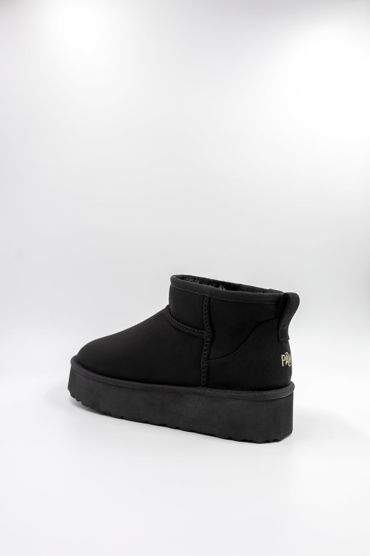ROVYXEL Faux Fur Lined Ultra Mini Platform Boot - Black / Black Mink - image 2