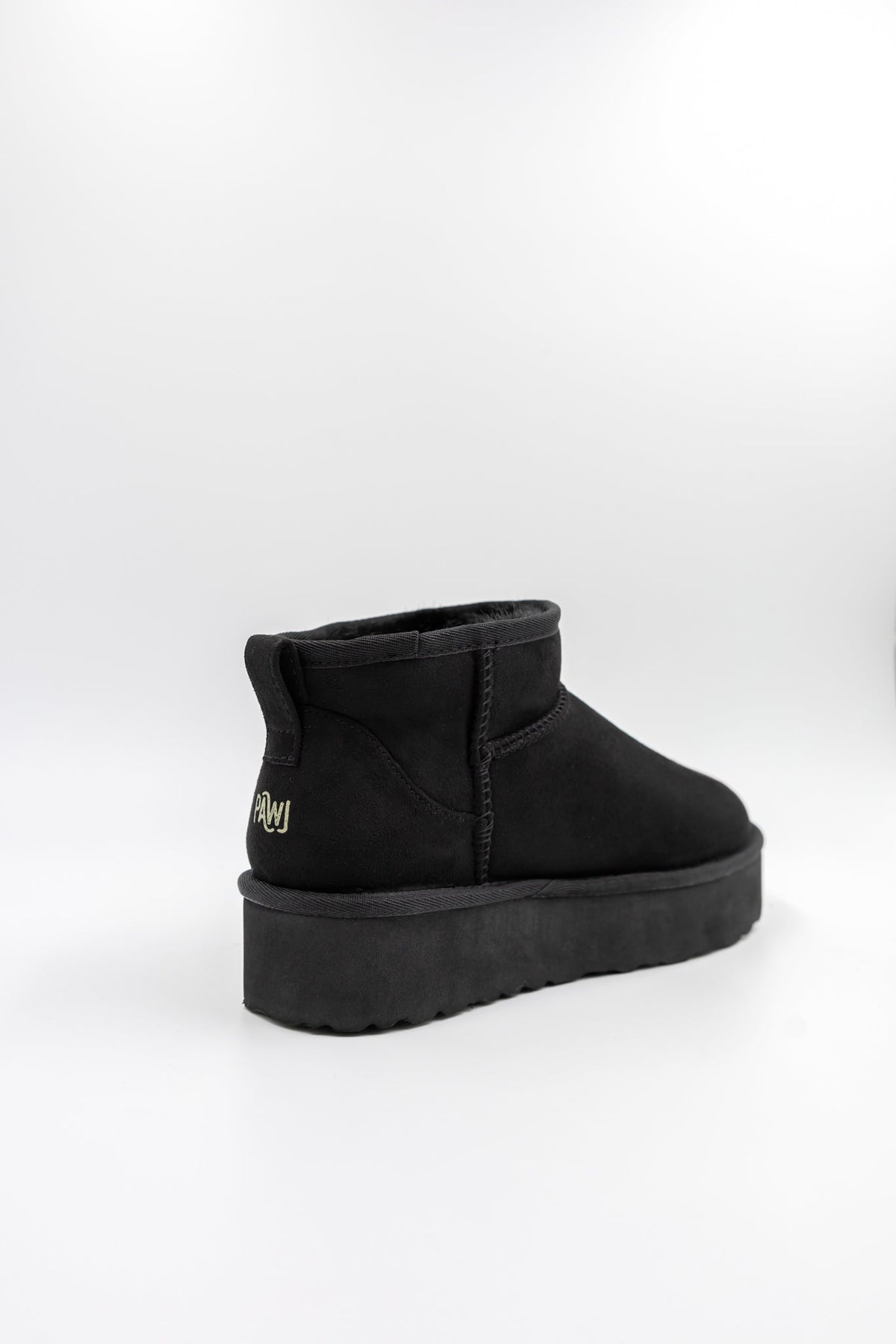 ROVYXEL Faux Fur Lined Ultra Mini Platform Boot - Black / Black Mink - image 4