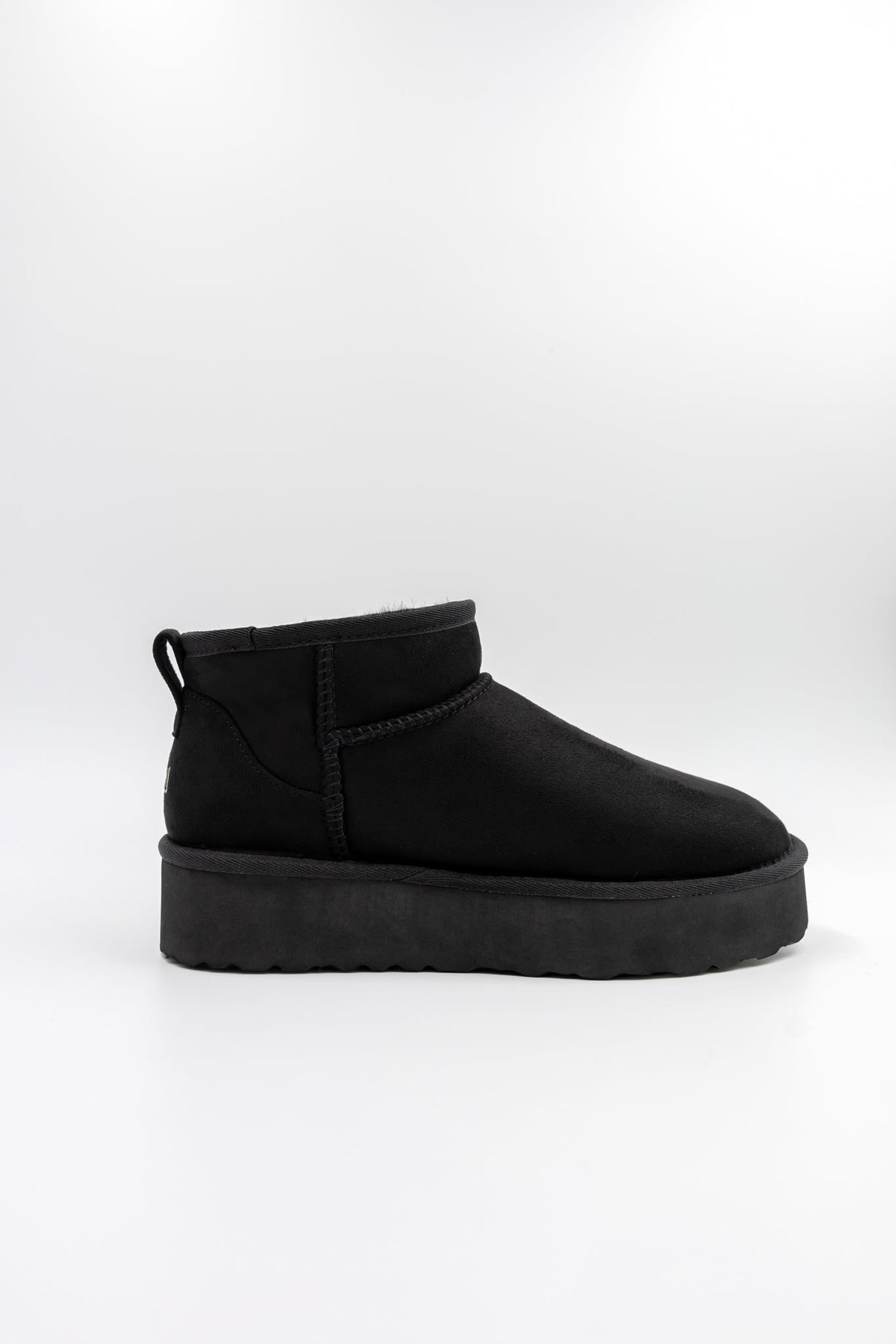 ROVYXEL Faux Fur Lined Ultra Mini Platform Boot - Black / Black Mink - image 5