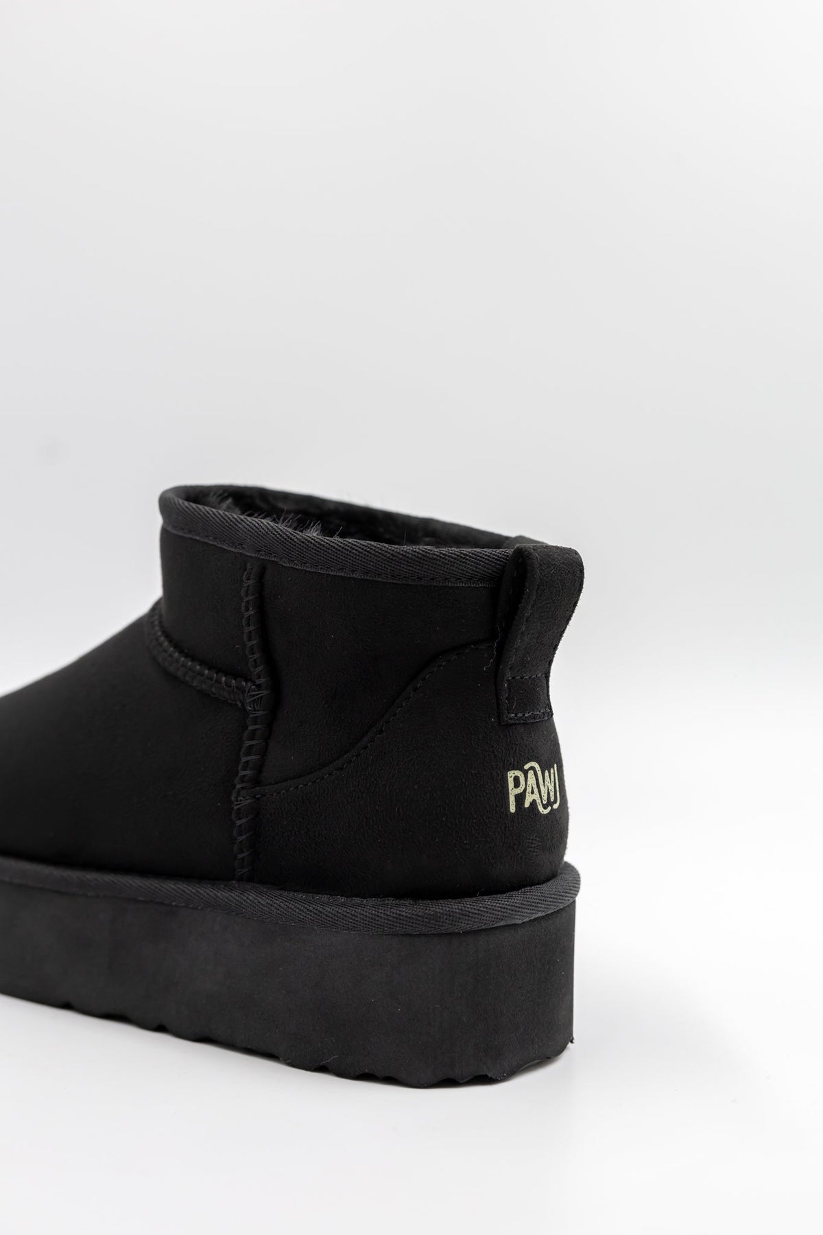 ROVYXEL Faux Fur Lined Ultra Mini Platform Boot - Black / Black Mink - image 6