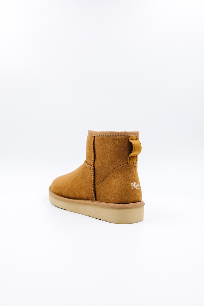 ROVYXEL Faux Fur Lined Mini Boot - Chestnut / Snow White - image 2