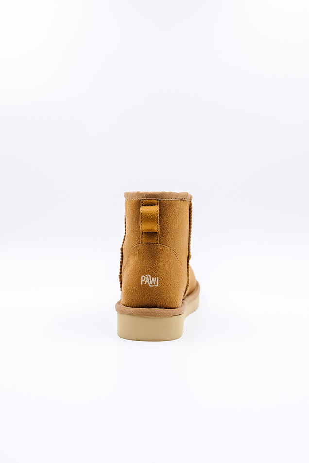 ROVYXEL Faux Fur Lined Mini Boot - Chestnut / Snow White - image 3