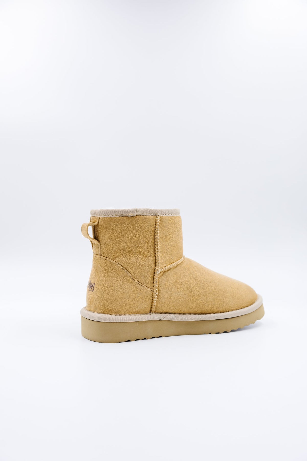 ROVYXEL Faux Fur Lined Mini Boot - Tan / Snow White - image 4