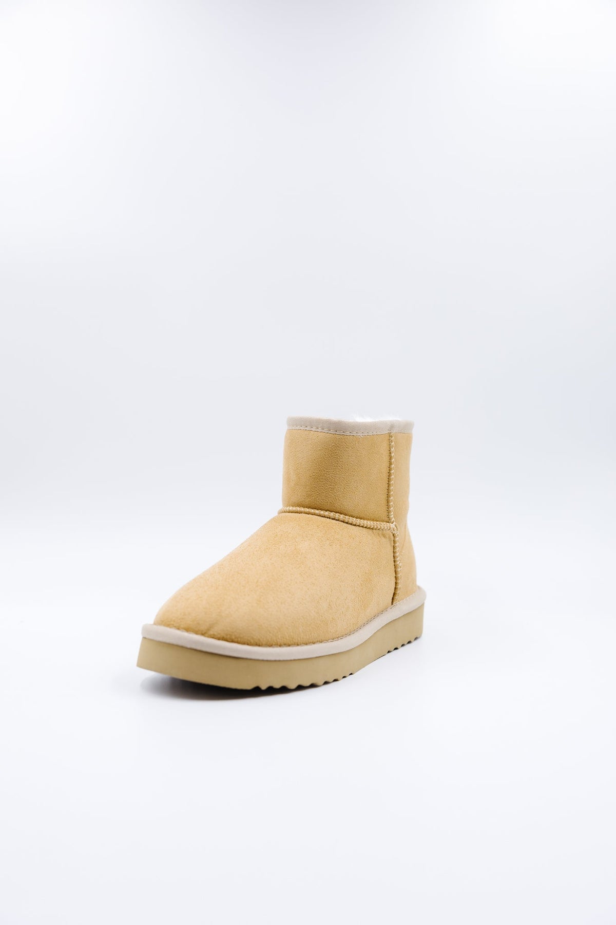 ROVYXEL Faux Fur Lined Mini Boot - Tan / Snow White - image 5