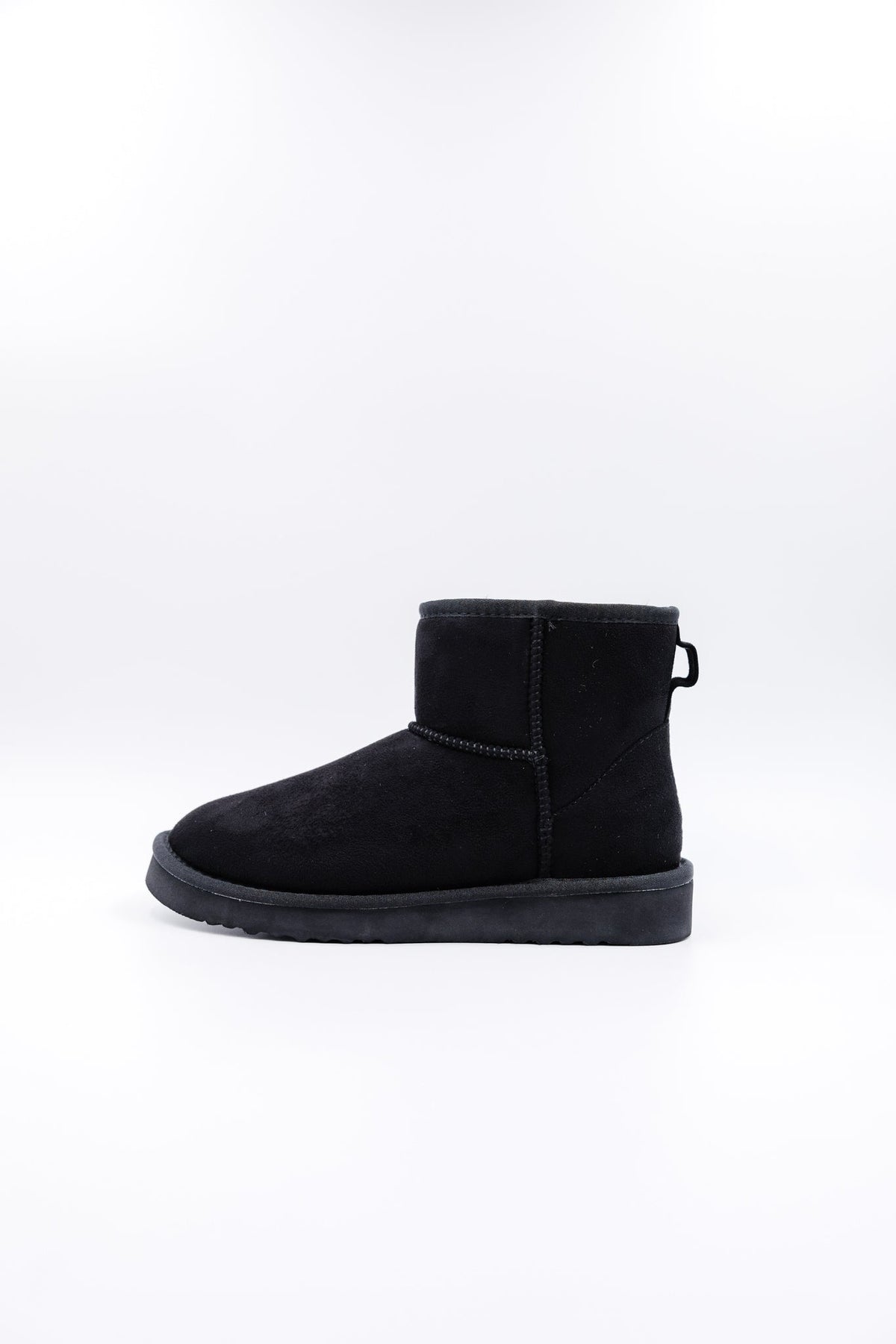 ROVYXEL Faux Fur Lined Mini Boot - Black / Black Mink - image 1