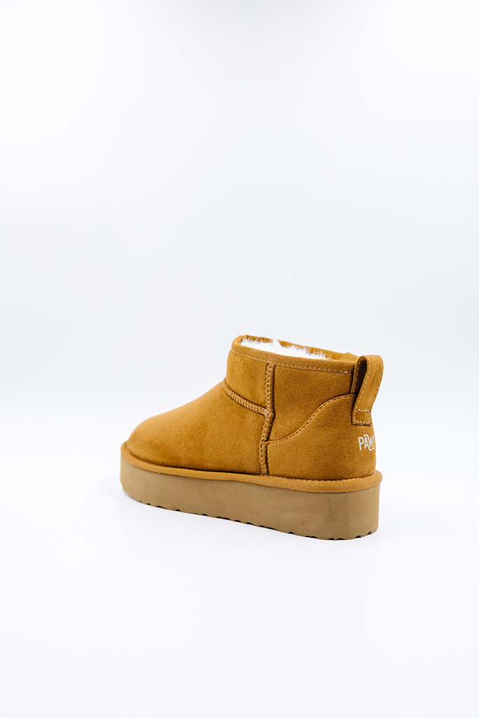 ROVYXEL Faux Fur Lined Ultra Mini Platform Boot - Chestnut / Snow White - image 2