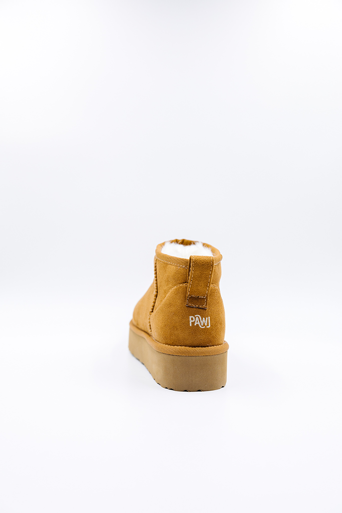 ROVYXEL Faux Fur Lined Ultra Mini Platform Boot - Chestnut / Snow White - image 3