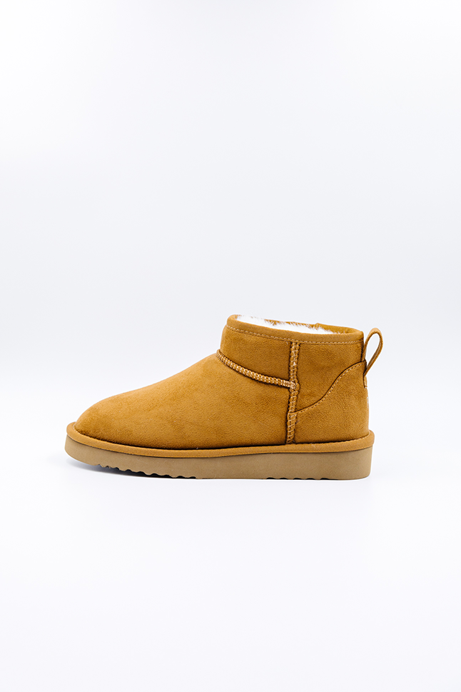 ROVYXEL Faux Fur Lined Ultra Mini Boot - Chestnut / Snow White - image 1