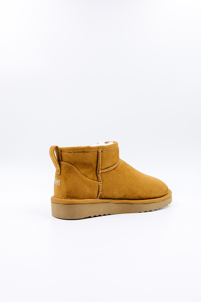 ROVYXEL Faux Fur Lined Ultra Mini Boot - Chestnut / Snow White - image 4