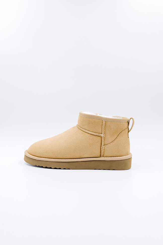 ROVYXEL Faux Fur Lined Ultra Mini Boot - Tan / Snow White - image 1