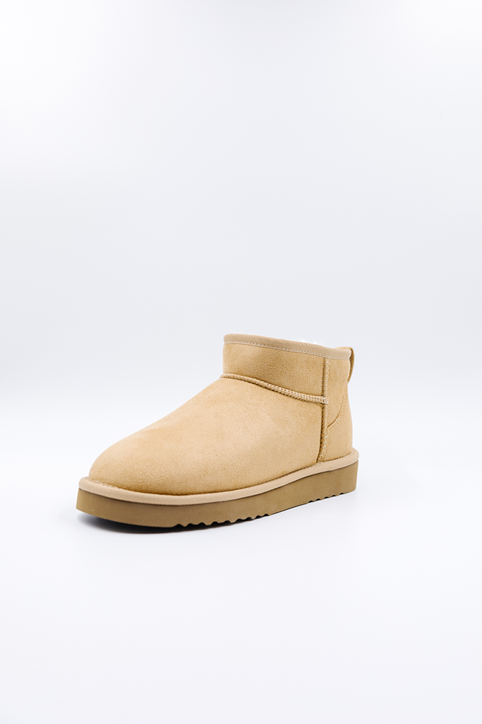 ROVYXEL Faux Fur Lined Ultra Mini Boot - Tan / Snow White - image 5