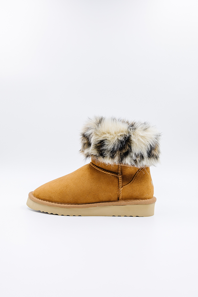 ROVYXEL Faux Fur Lined Short Boot - Chestnut - image 3