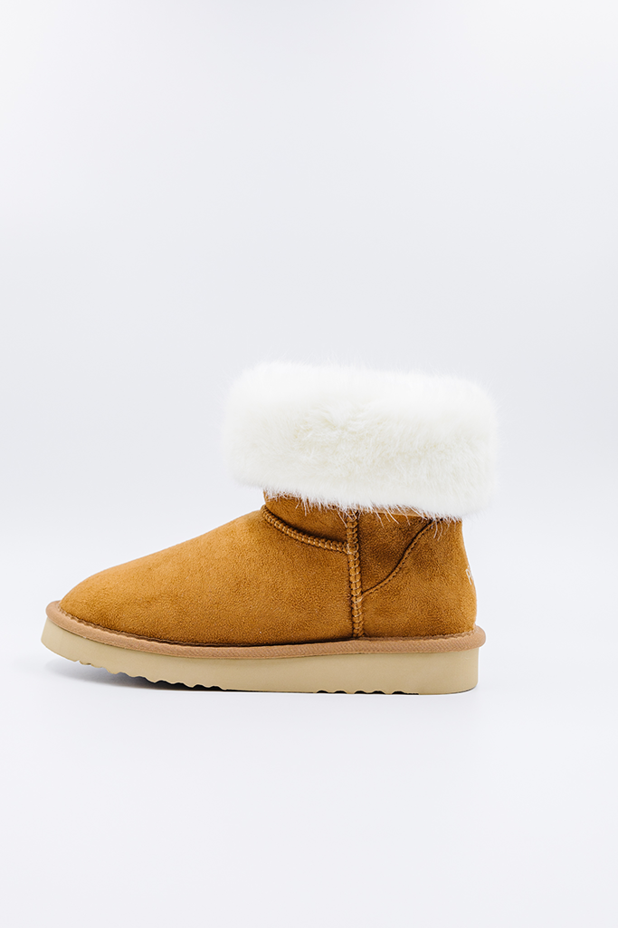 ROVYXEL Faux Fur Lined Short Boot - Chestnut - image 1