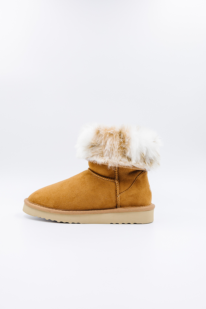ROVYXEL Faux Fur Lined Short Boot - Chestnut - image 2