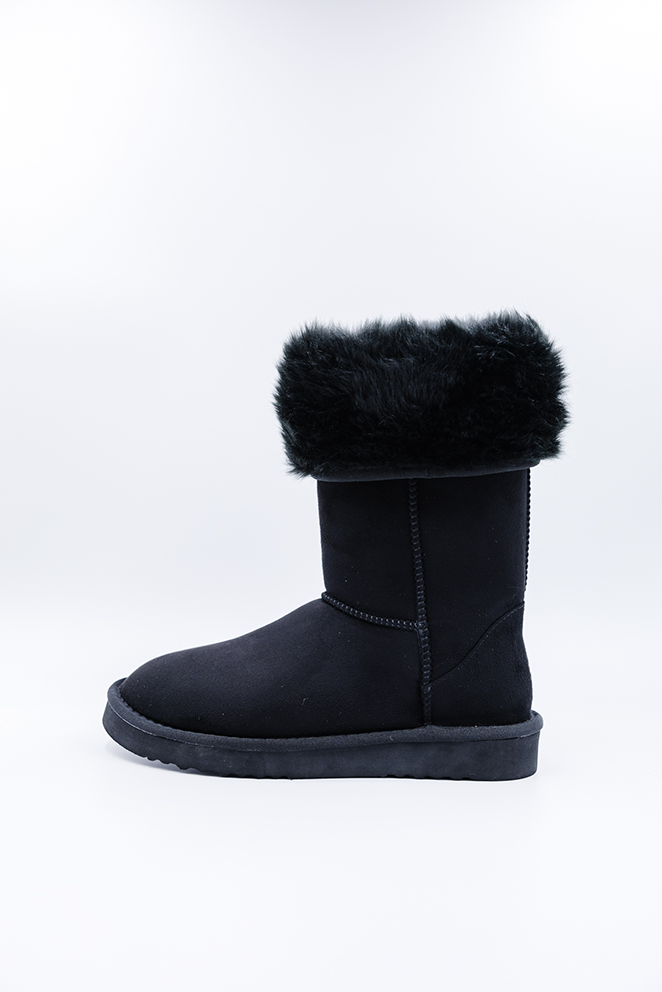 ROVYXEL Faux Fur Lined Tall Boot - Black - image 1