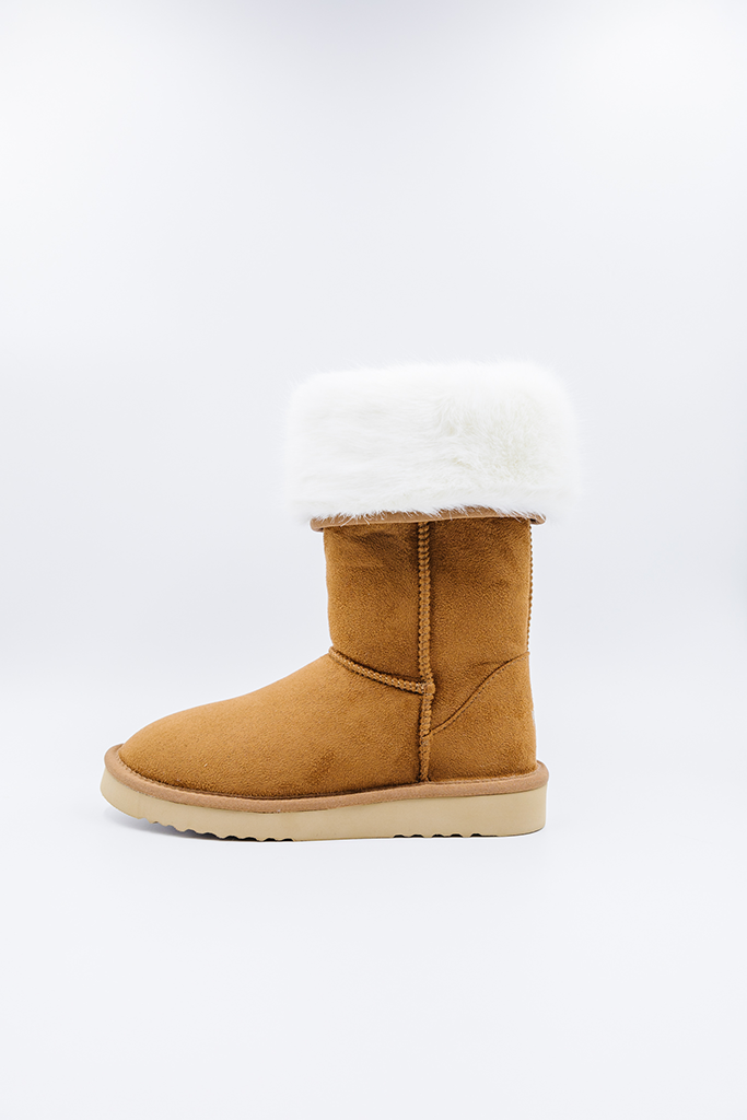 ROVYXEL Faux Fur Lined Tall Boot - Chestnut - image 1