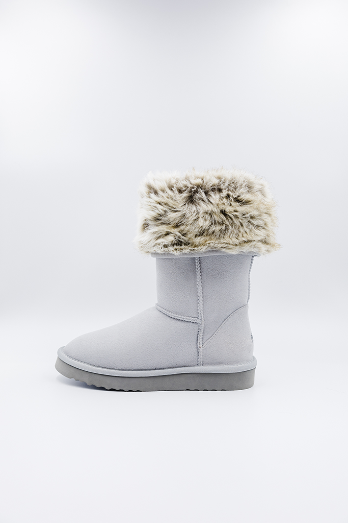 ROVYXEL Faux Fur Lined Tall Boot - Grey - image 1