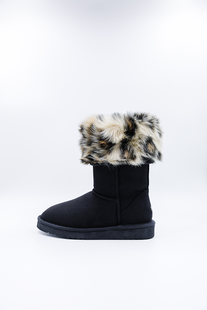 ROVYXEL Faux Fur Lined Tall Boot - Black - image 3