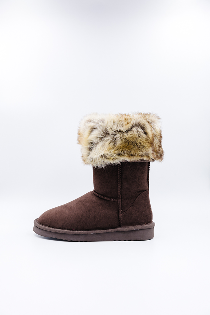 ROVYXEL Faux Fur Lined Tall Boot - Brown - image 1