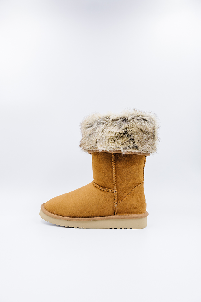 ROVYXEL Faux Fur Lined Tall Boot - Chestnut - image 3