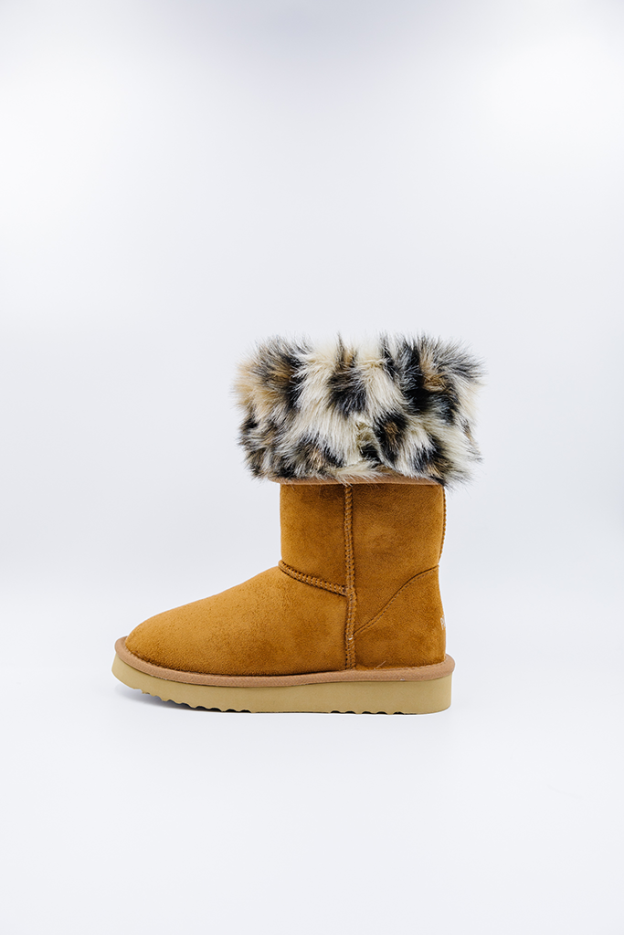 ROVYXEL Faux Fur Lined Tall Boot - Chestnut - image 5