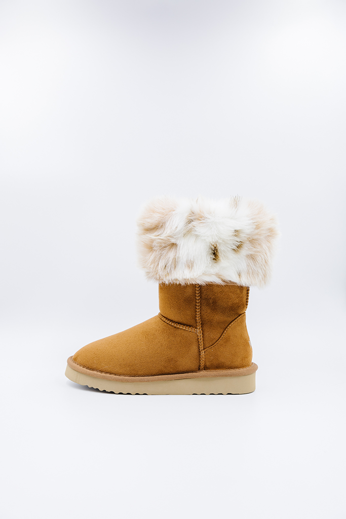 ROVYXEL Faux Fur Lined Tall Boot - Chestnut - image 4