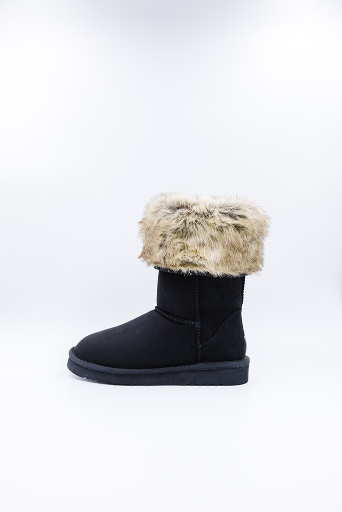 ROVYXEL Faux Fur Lined Tall Boot - Black - image 2