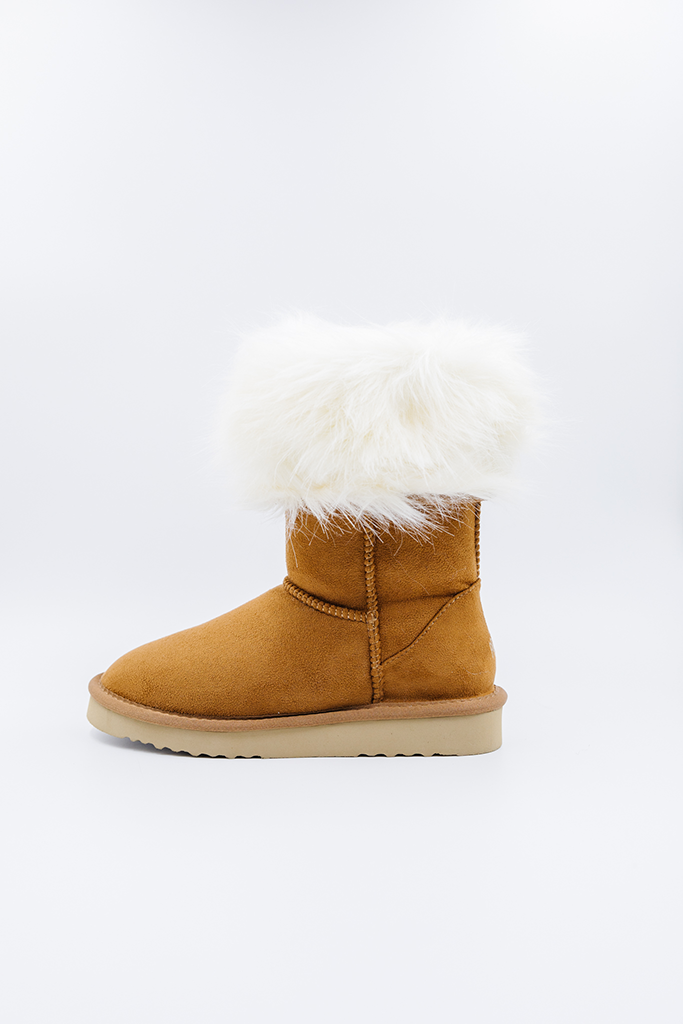 ROVYXEL Faux Fur Lined Tall Boot - Chestnut - image 2