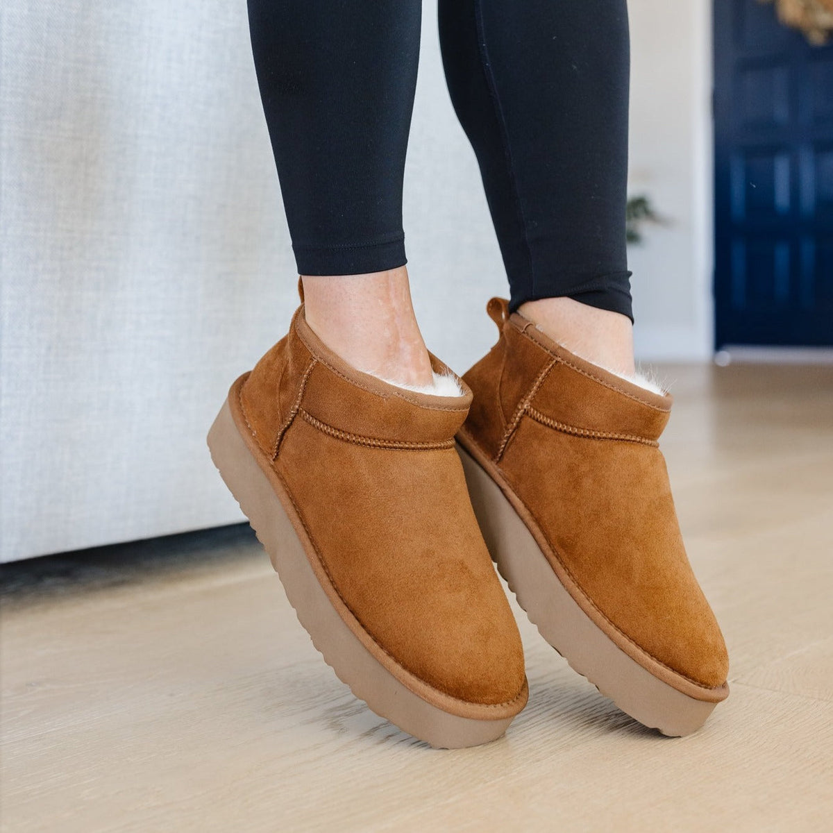 ROVYXEL Faux Fur Lined Ultra Mini Platform Boot - Chestnut / Snow White - image 7