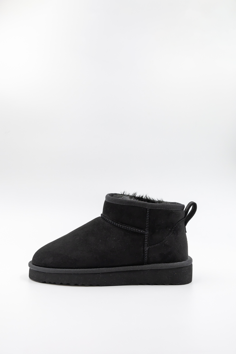 ROVYXEL Faux Fur Lined Ultra Mini Boot - Black / Black Mink - image 1