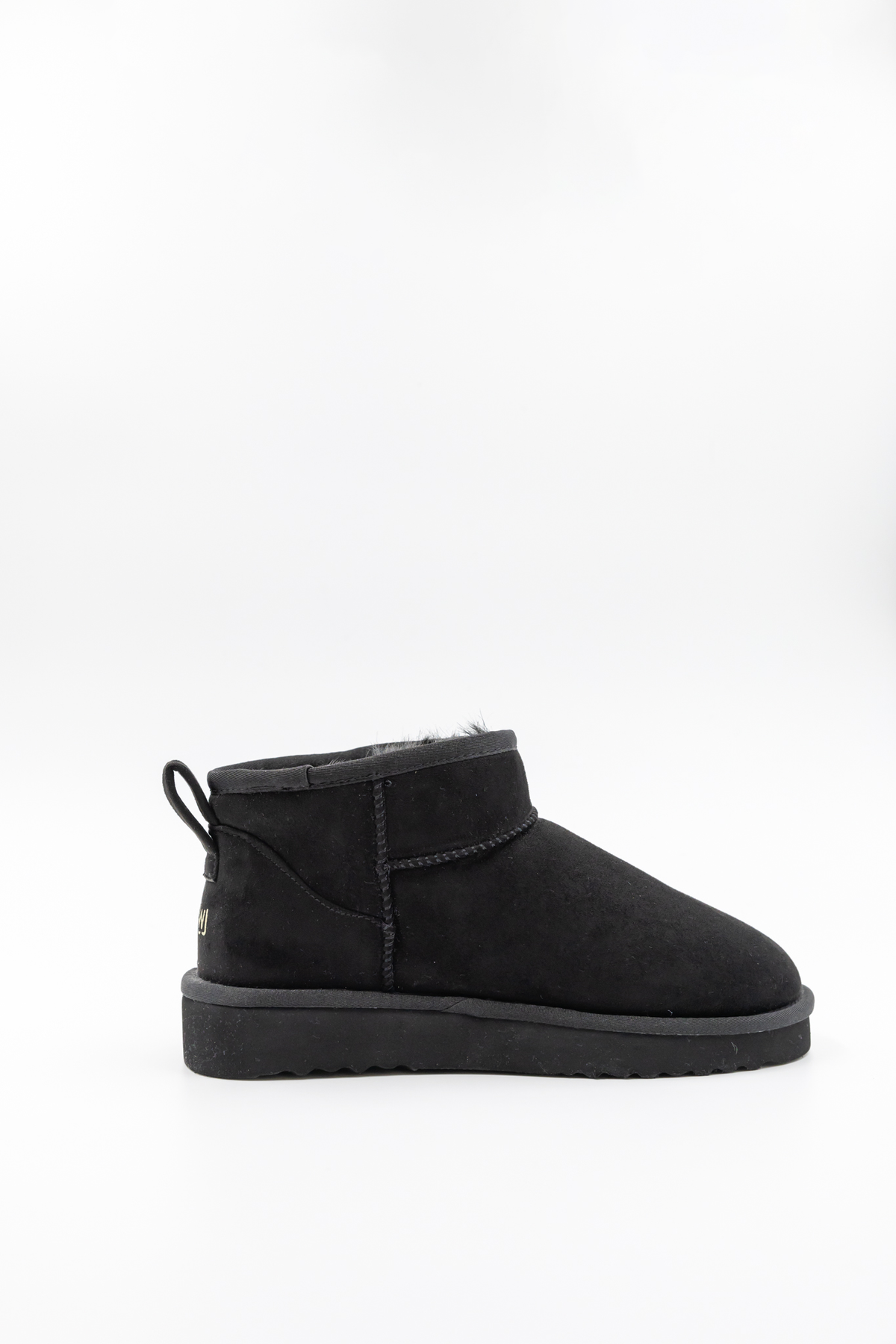 ROVYXEL Faux Fur Lined Ultra Mini Boot - Black / Black Mink - image 5