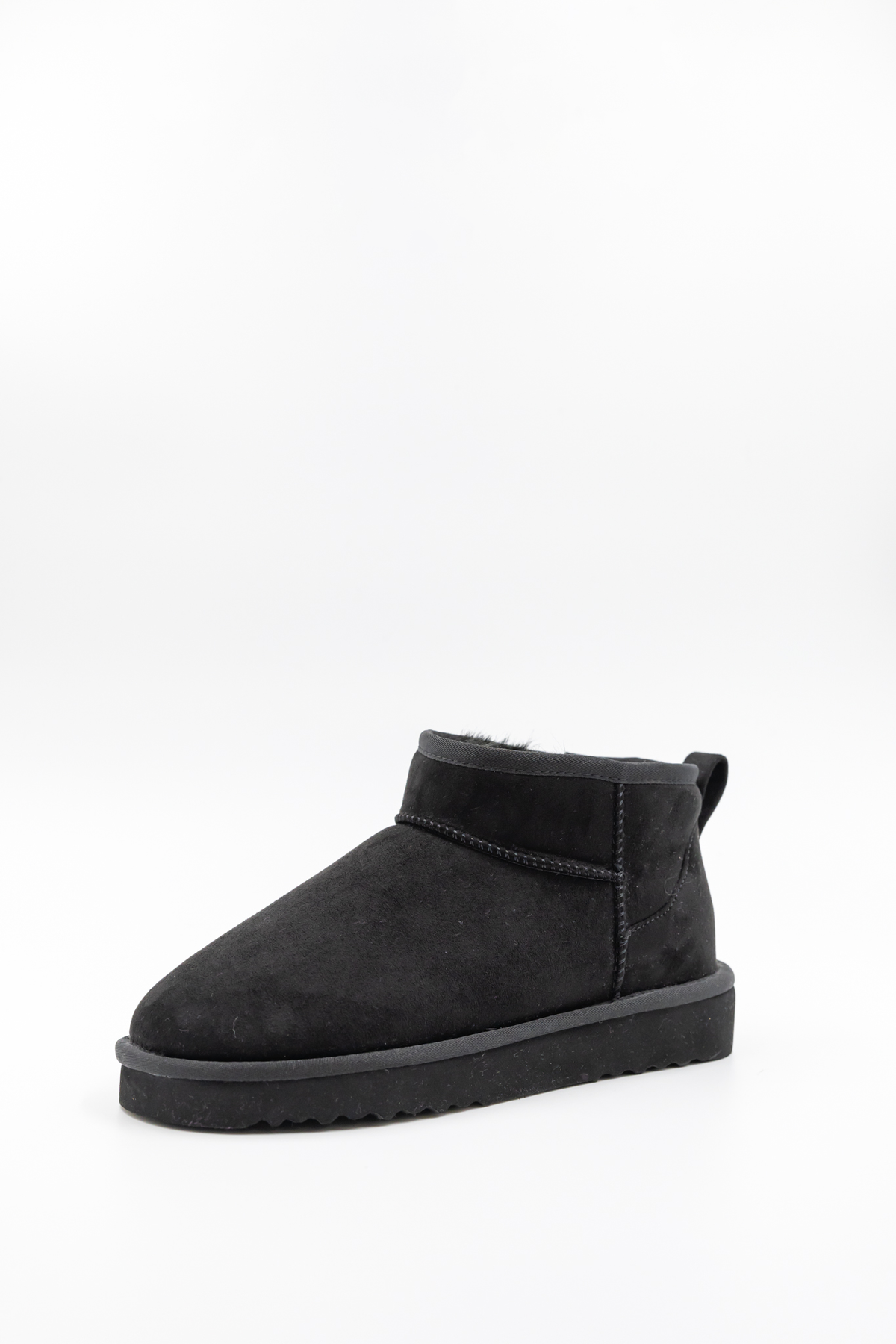 ROVYXEL Faux Fur Lined Ultra Mini Boot - Black / Black Mink - image 6