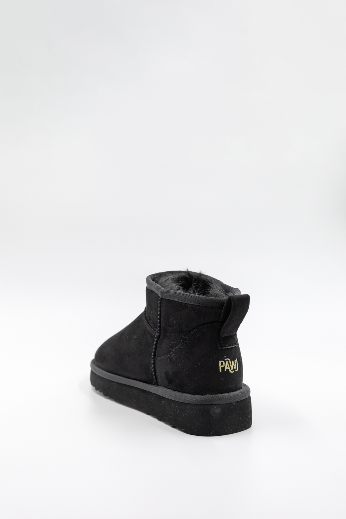 ROVYXEL Faux Fur Lined Ultra Mini Boot - Black / Black Mink - image 2