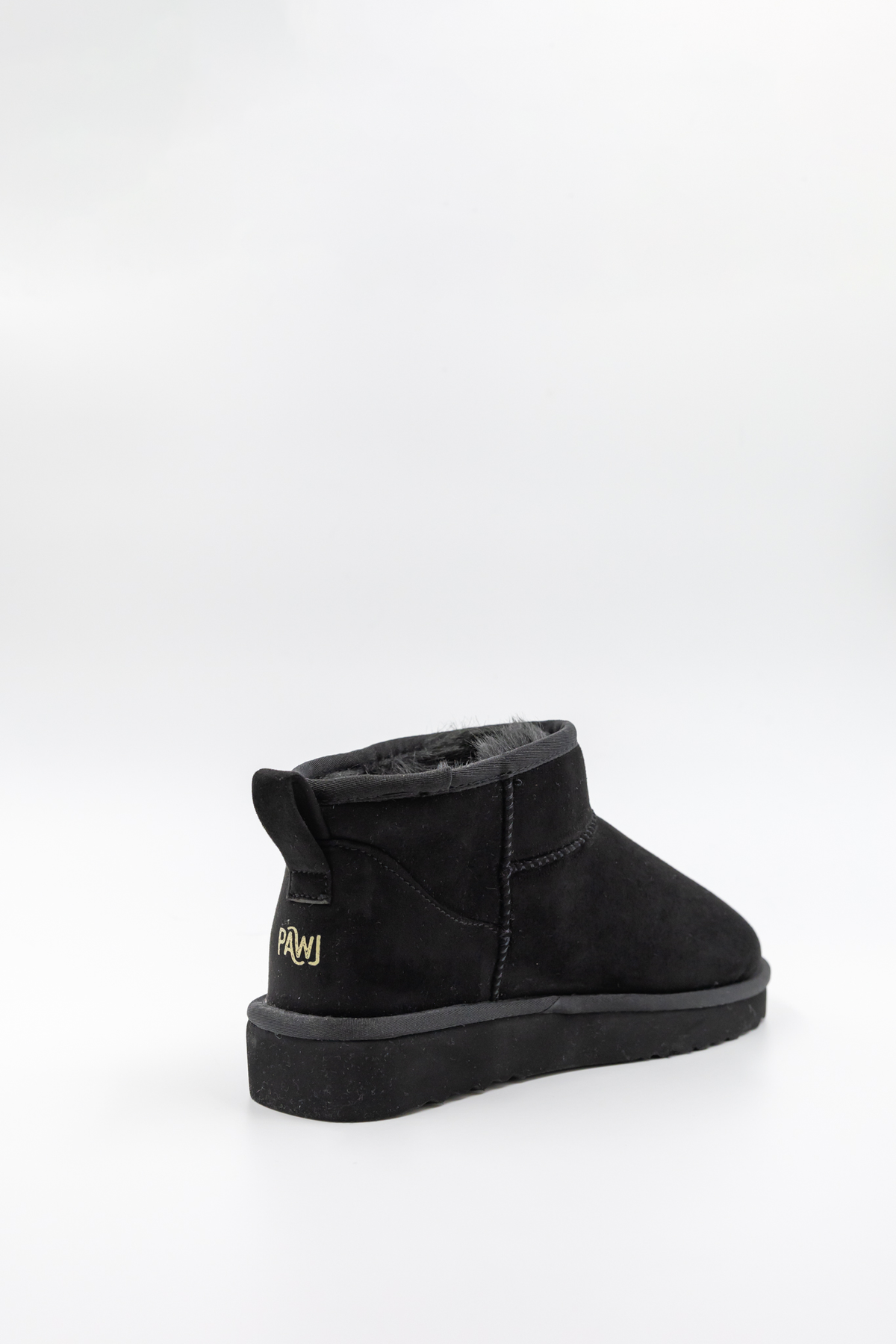 ROVYXEL Faux Fur Lined Ultra Mini Boot - Black / Black Mink - image 4